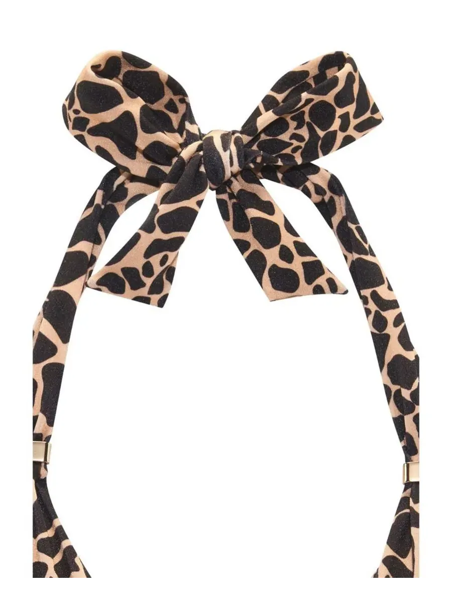 Женский бикини-топ с принтом и треугольными чашками, Giraffe Print LASCANA — изображение 8 из 8, черный коричневый