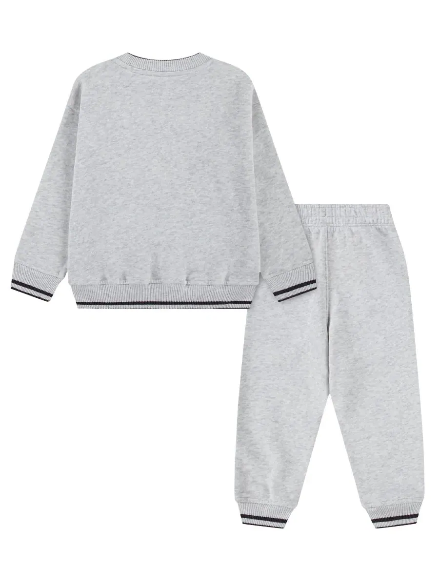 Комплект из свитшота и джоггеров из флиса, с логотипом abercrombie kids — изображение 2 из 3, светлый серый