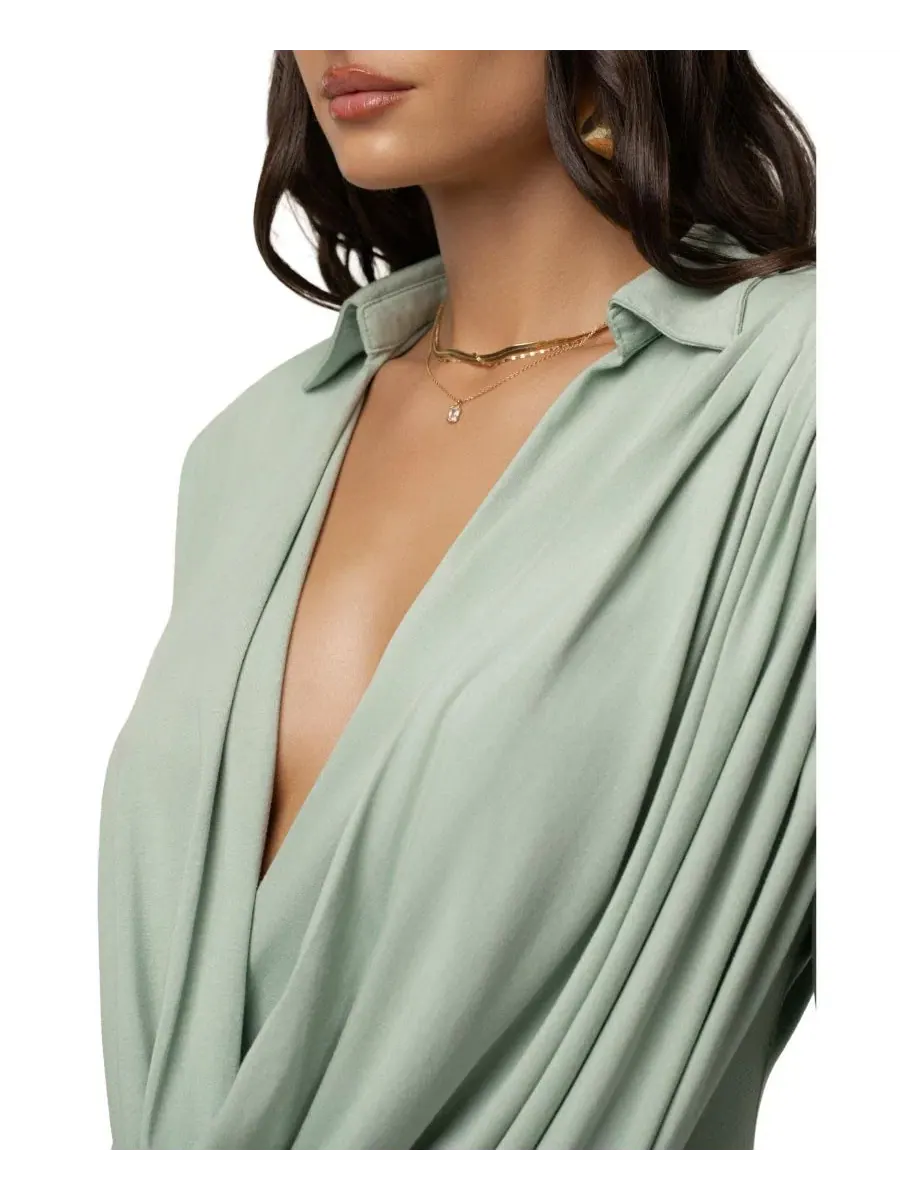 Макси-платье с драпировкой Poise Draped JLUXLABEL — изображение 5 из 11, мята