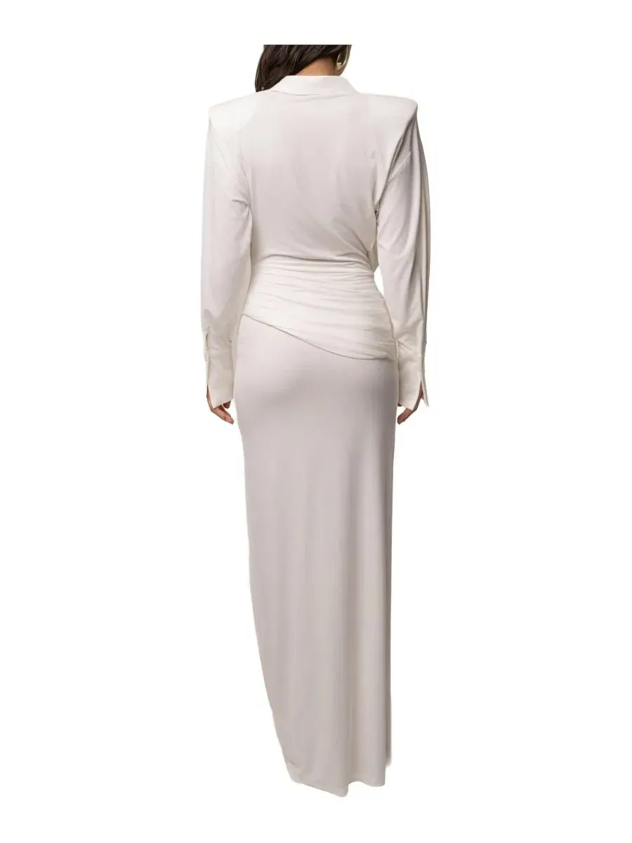 Платье-макси с драпировкой Poise Draped JLUXLABEL — изображение 3 из 11, белый