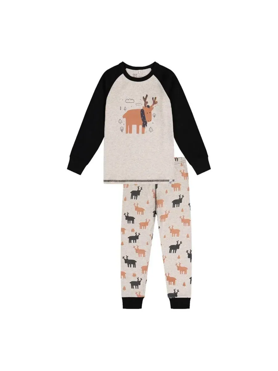 Детская пижама из хлопка с принтом оленя, модели Elk Print Deux par Deux