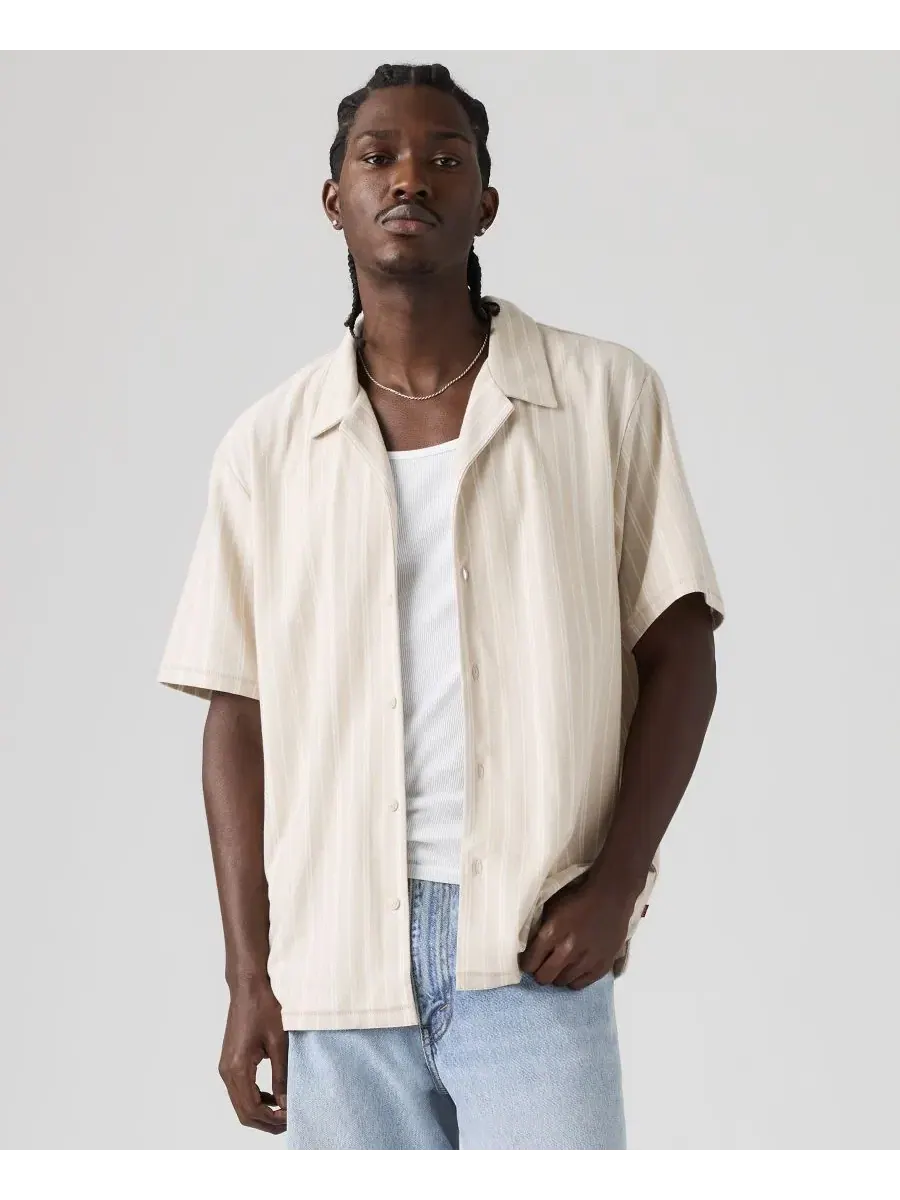 Классическая рубашка с воротником и коротким рукавом Wood Side Camp Levi's — изображение 1 из 4, бежевый