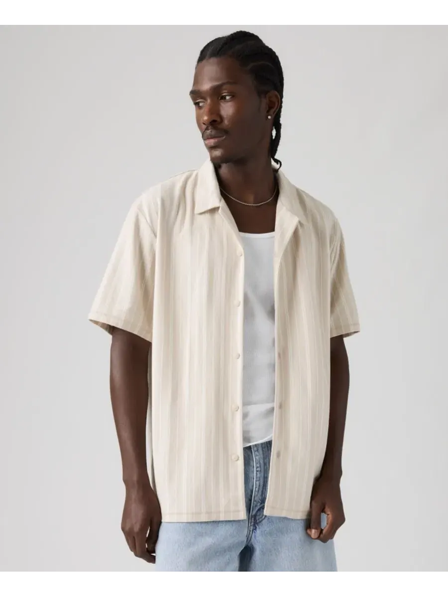 Классическая рубашка с воротником и коротким рукавом Wood Side Camp Levi's — изображение 2 из 4, бежевый