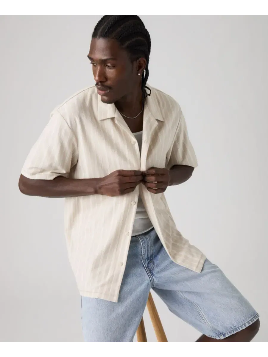 Классическая рубашка с воротником и коротким рукавом Wood Side Camp Levi's — изображение 3 из 4, бежевый