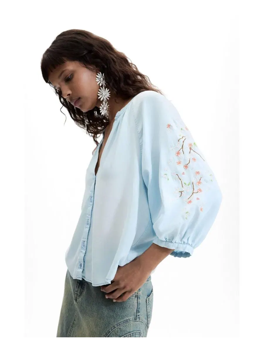 Блуза с длинным рукавом Desigual — изображение 3 из 5, синий
