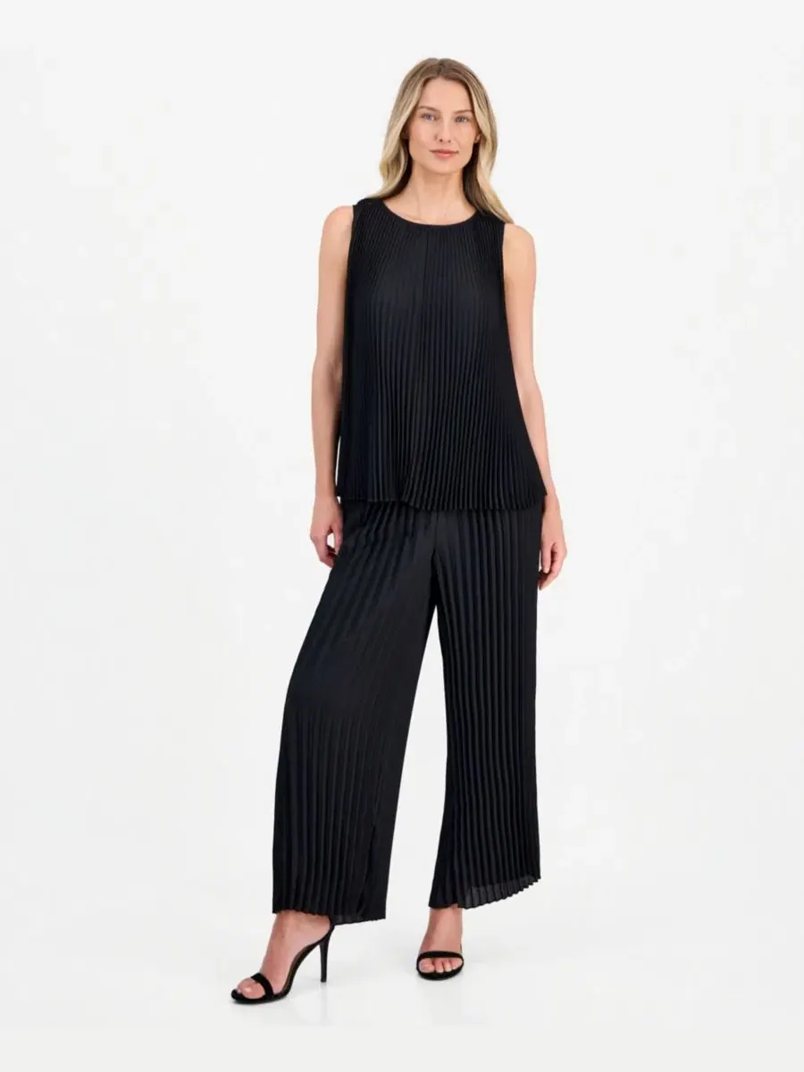 Топ без рукавов с плиссировкой Anne Klein — изображение 2 из 4, черный