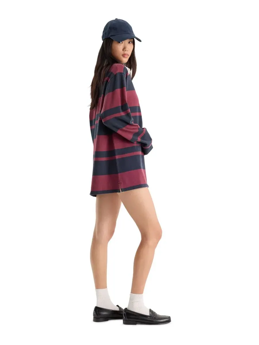 Платье-мини с воротником и длинным рукавом The Rugby Collared Long-Sleeve Mini Dress Good American — изображение 3 из 4