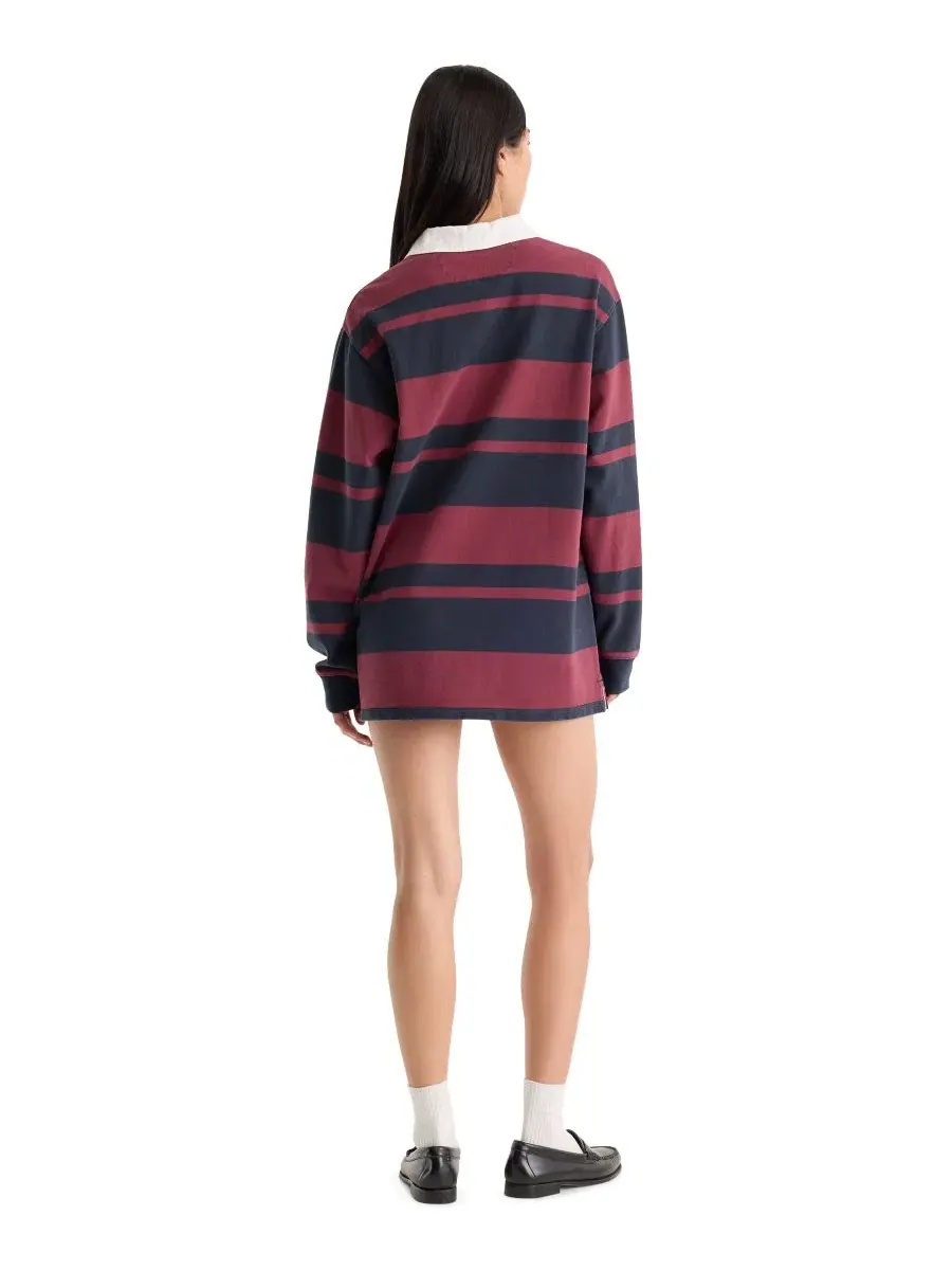 Платье-мини с воротником и длинным рукавом The Rugby Collared Long-Sleeve Mini Dress Good American — изображение 4 из 4