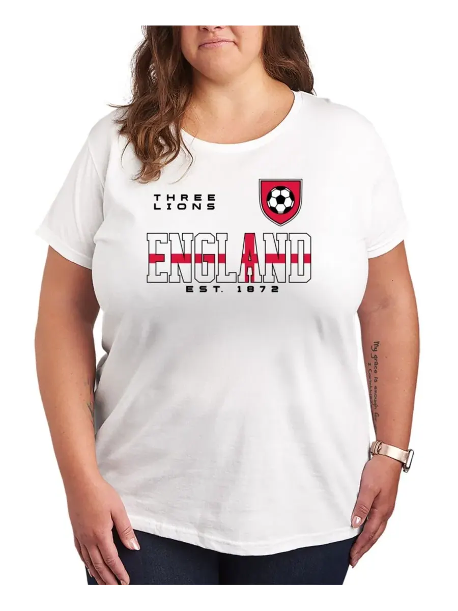 Футболка с принтом England Soccer Hybrid Apparel — изображение 1 из 3, белый