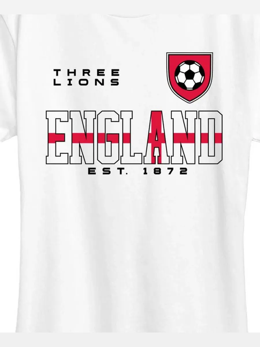 Футболка с принтом England Soccer Hybrid Apparel — изображение 3 из 3, белый