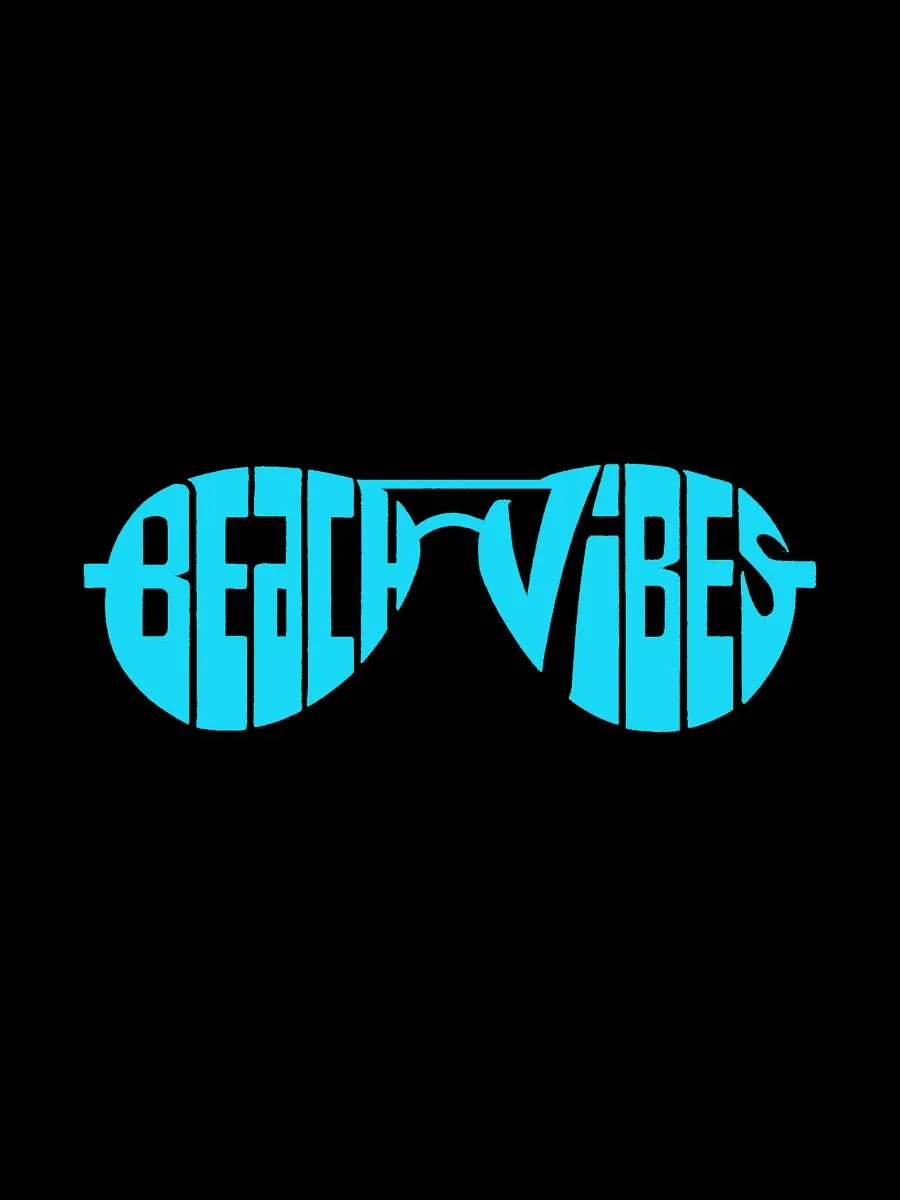 Женская толстовка с круглым вырезом и надписью "Beach Vibes" LA Pop Art — изображение 2 из 3, черный