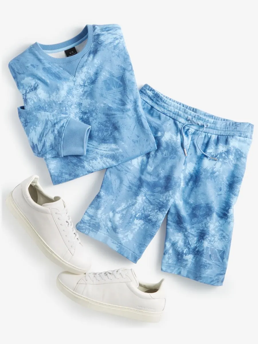 Мужская флисовая толстовка с эффектом градиентной окраски A|X Armani Exchange — изображение 6 из 6, синий