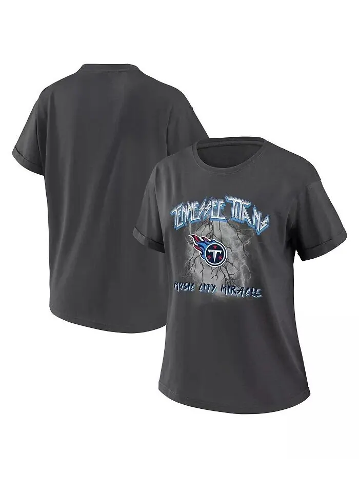 Женская темно-серая футболка-бойфренд Tennessee Titans Wear By Erin Andrews — изображение 1 из 3, темно-серый