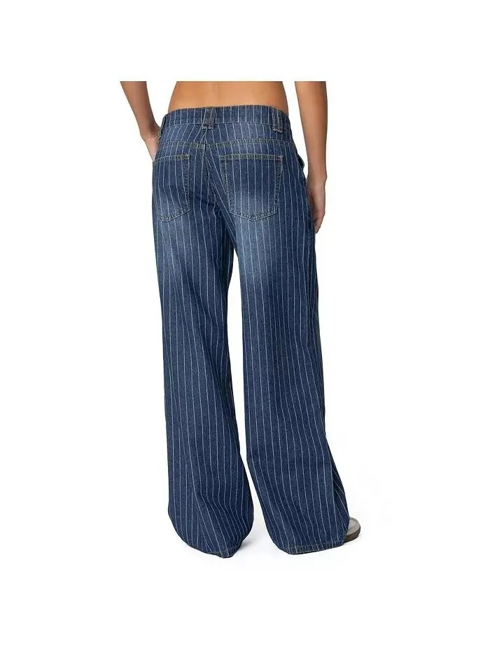 Женские джинсы Cory Striped Low Rise Edikted — изображение 2 из 3, синий
