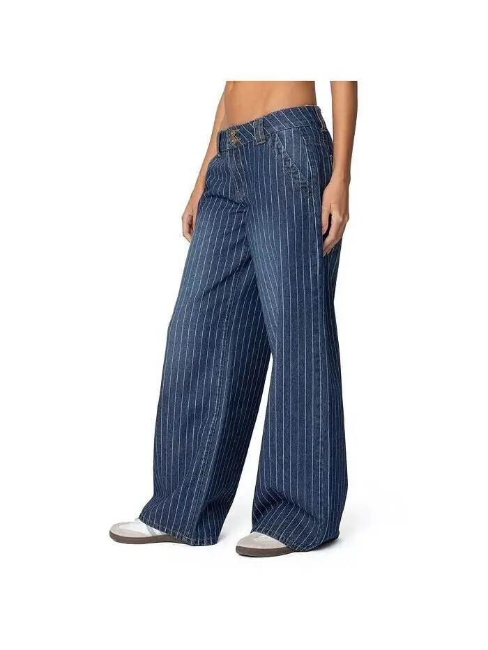 Женские джинсы Cory Striped Low Rise Edikted — изображение 3 из 3, синий