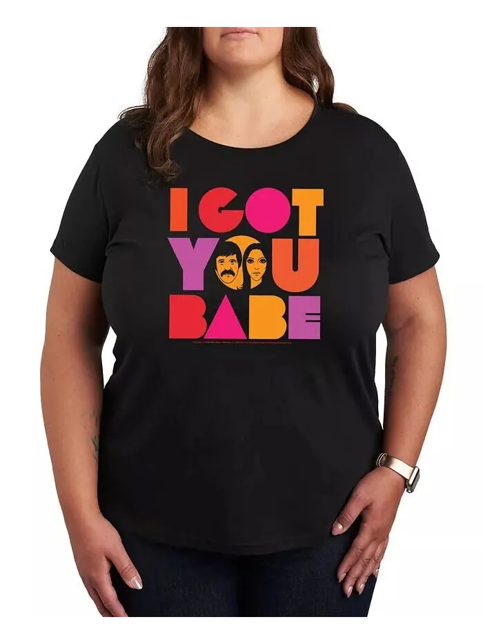 Футболка-пуловер с принтом I Got You Babe размера плюс Hybrid Apparel — изображение 1 из 3, черный