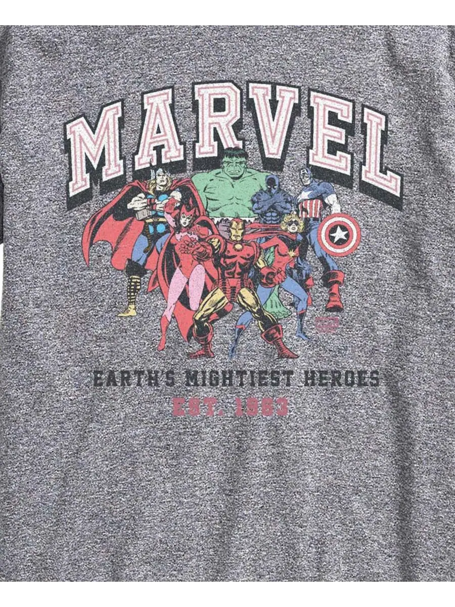 Футболка с принтом Marvel Collegiate Faded AIRWAVES — изображение 3 из 3, приглушенный