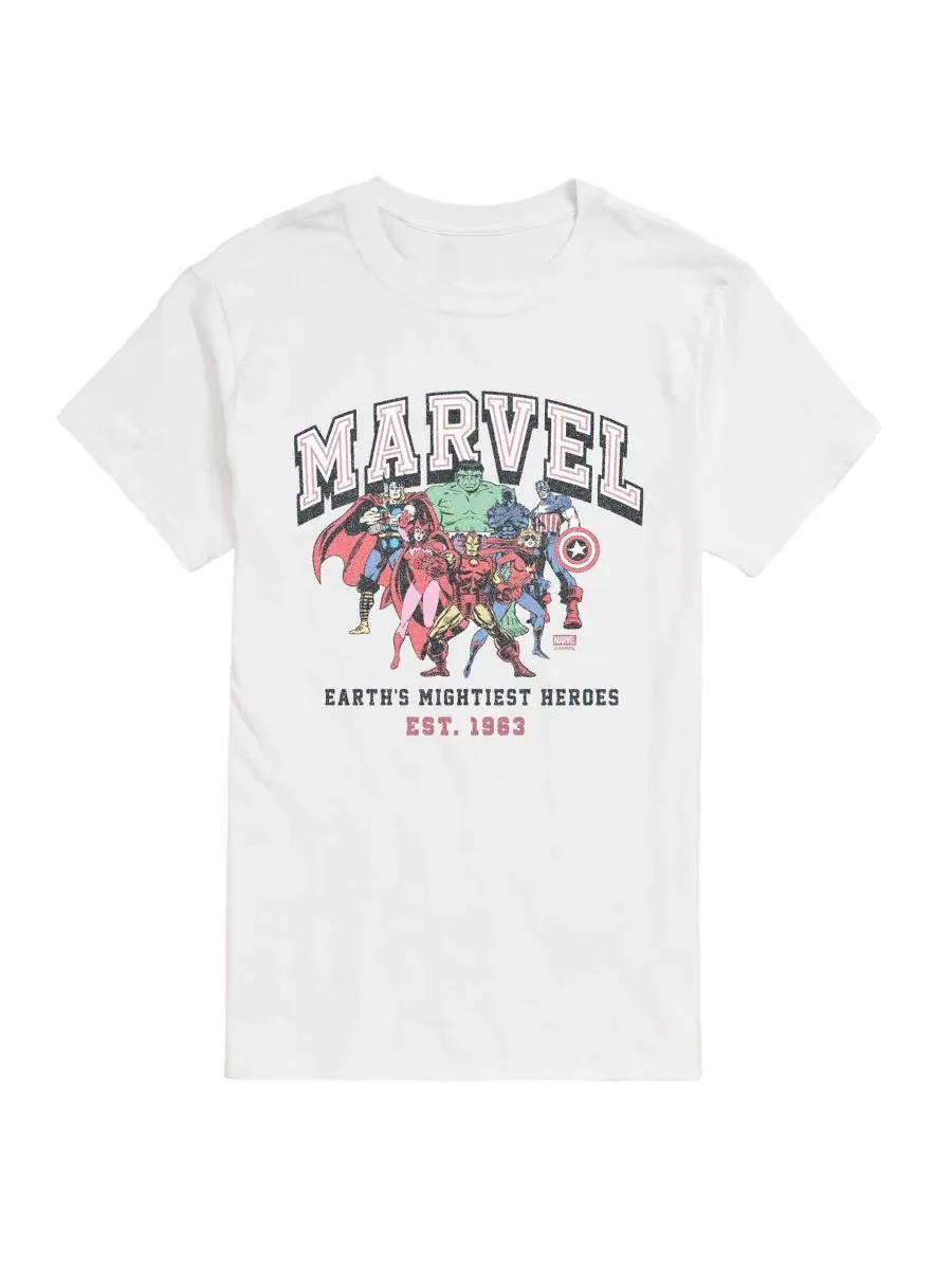 Футболка с коротким рукавом Marvel Collegiate Faded AIRWAVES — изображение 1 из 3, белый
