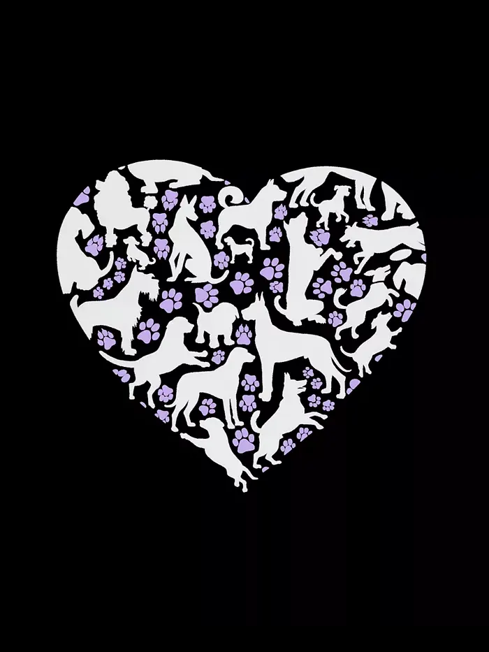 Мужской худи с принтом "Dog Heart Word Art" LA Pop Art — изображение 3 из 3, черный