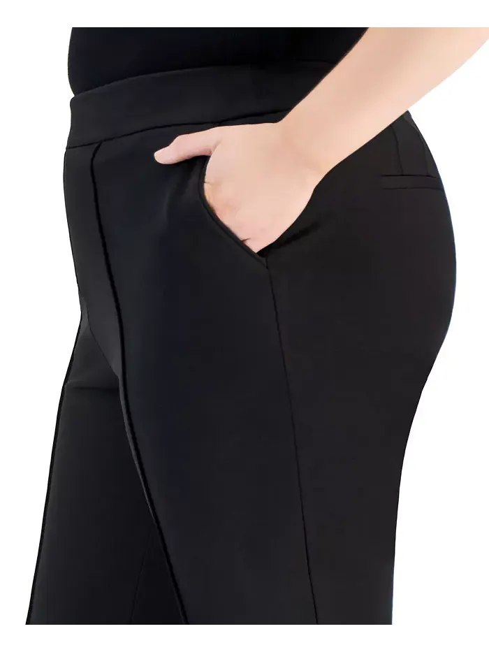 Брюки Ponte Plus Size со средней посадкой и швами спереди Tahari ASL — изображение 4 из 4, черный