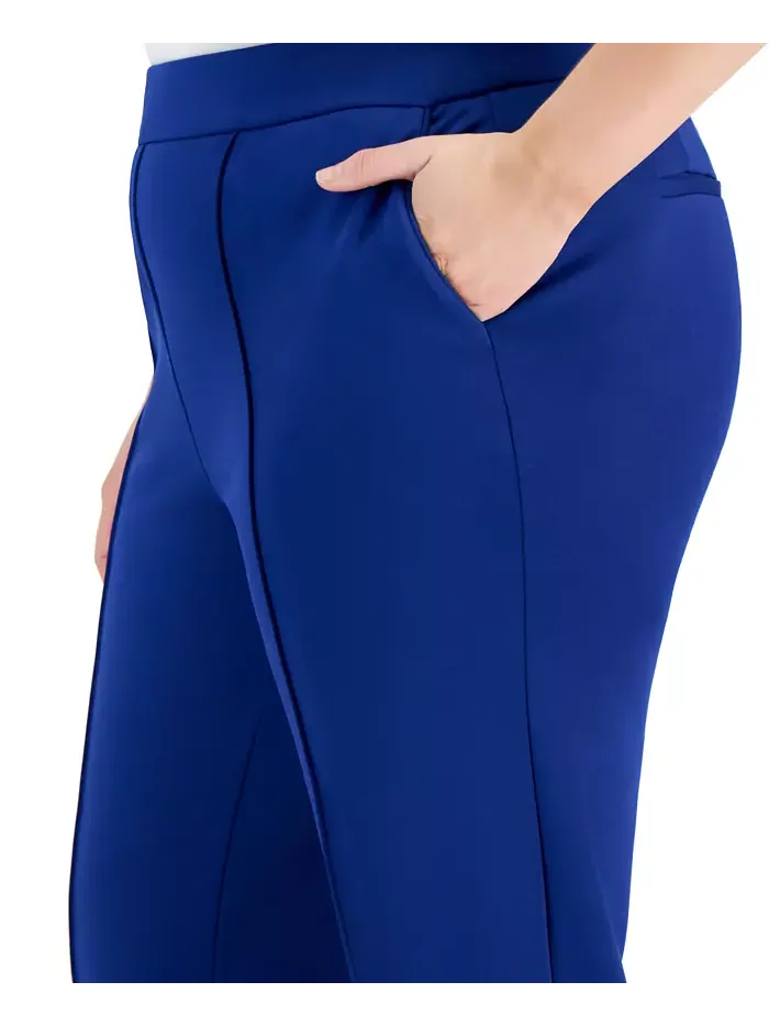 Брюки Ponte Plus Size со средней посадкой и швами спереди Tahari ASL — изображение 4 из 4, синий