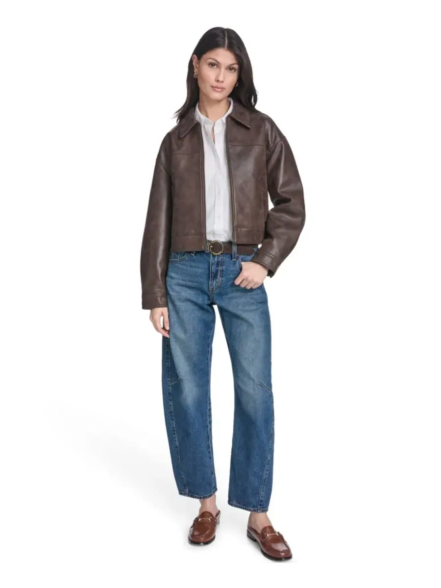 Женская куртка из искусственной замши свободного кроя на молнии спереди Levi'S — изображение 2 из 5, коричневый