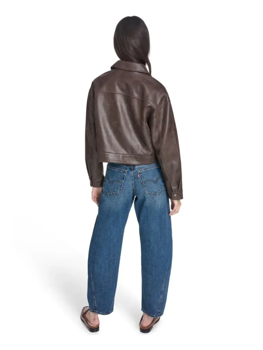 Женская куртка из искусственной замши свободного кроя на молнии спереди Levi'S — изображение 5 из 5, коричневый