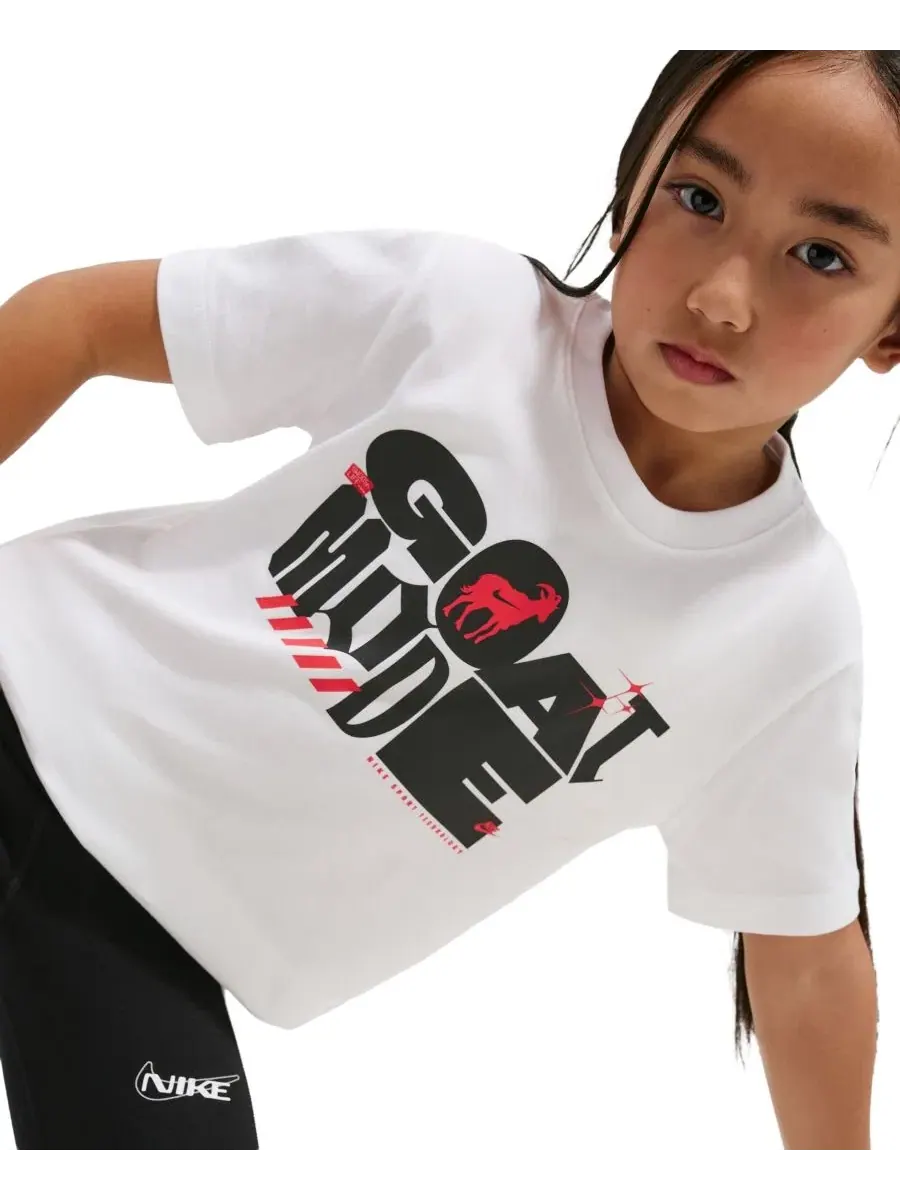Футболка с графическим принтом для девочек 8-20 лет Nike — изображение 3 из 5, белый