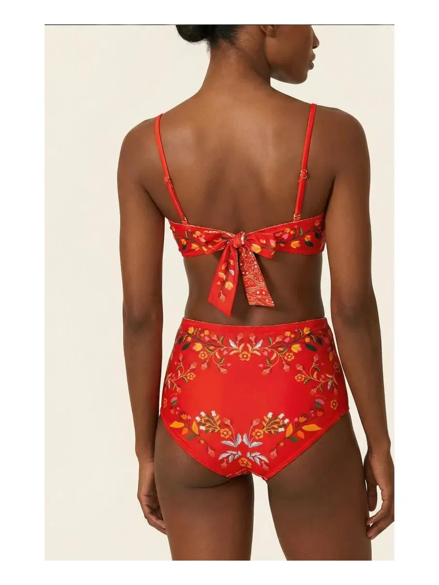 Женские двусторонние плавки от бикини Scarlet Bloom Jessie Zhao New York — изображение 4 из 8, красный