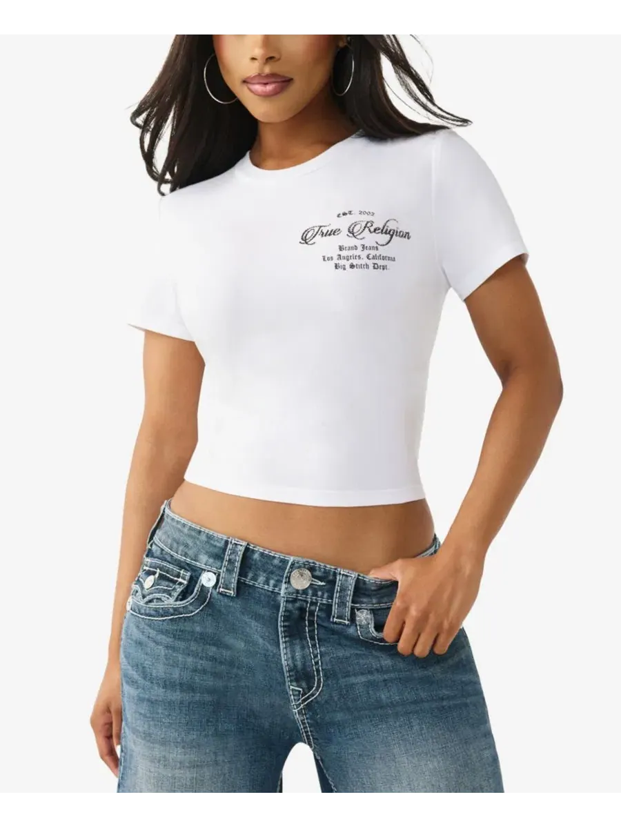 Женская детская футболка с изображением хрустального Будды True Religion