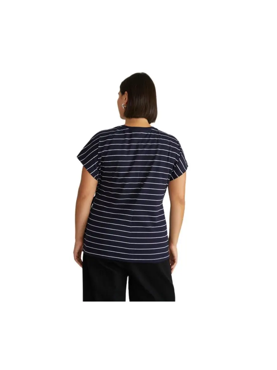 Футболка с завязкой Crescent Breton Stripe Universal Standard — изображение 3 из 5, темно-синий