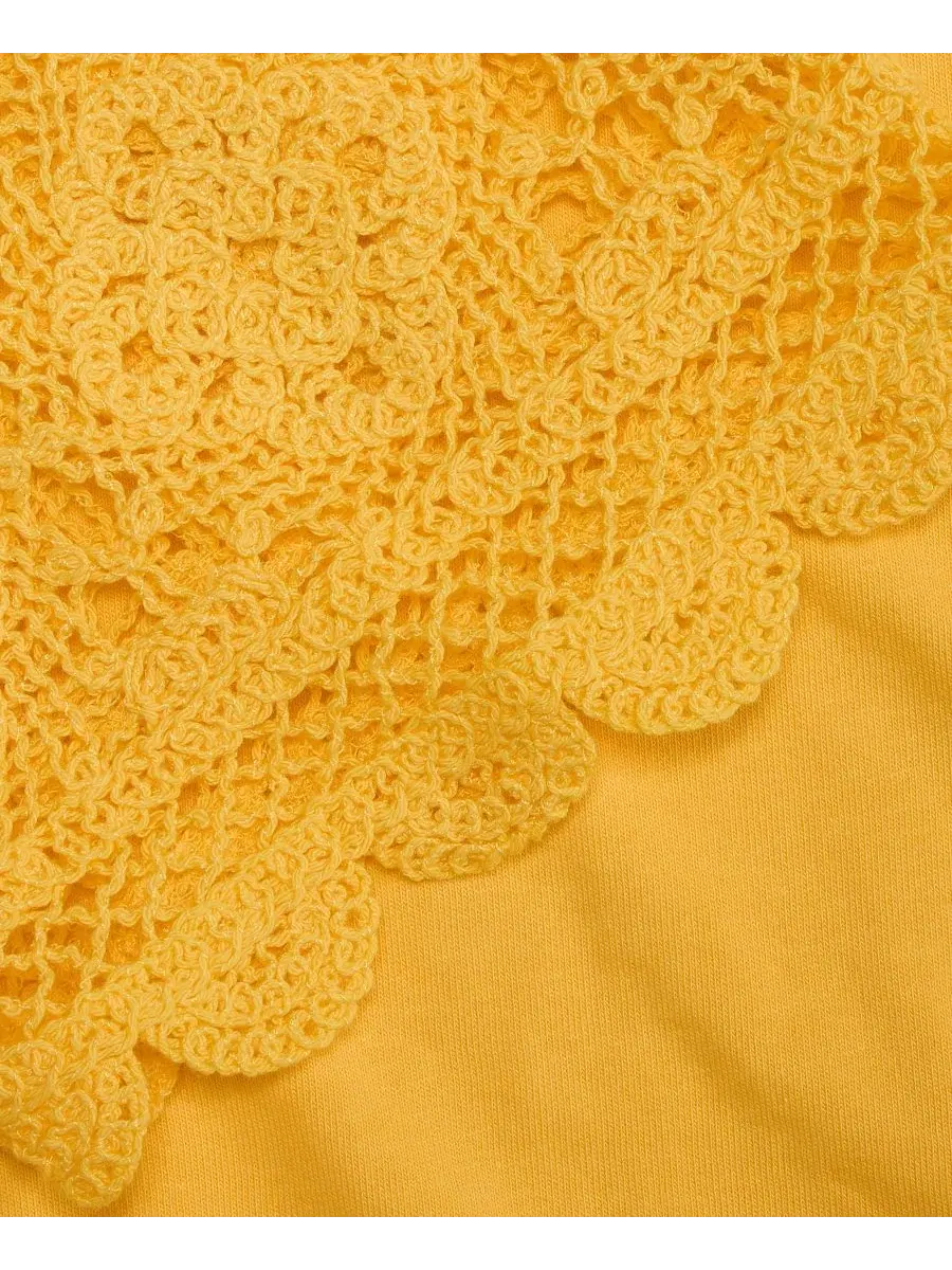 Футболка женская с кружевными рукавами, модель Crochet-Sleeve Jersey T-Shirt On 34th — изображение 4 из 5, сияющий