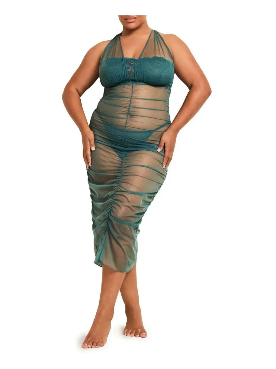Комплект платье-комбинация и стринги с кружевом, модель Eave Slip and G-String Set Adore Me