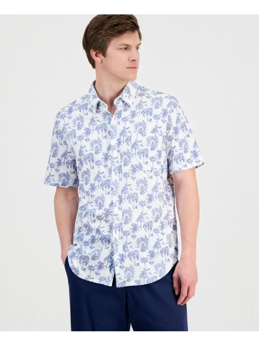 Мужская рубашка с коротким рукавом с принтом San Lucio Island Tommy Bahama — изображение 1 из 4, кобальт