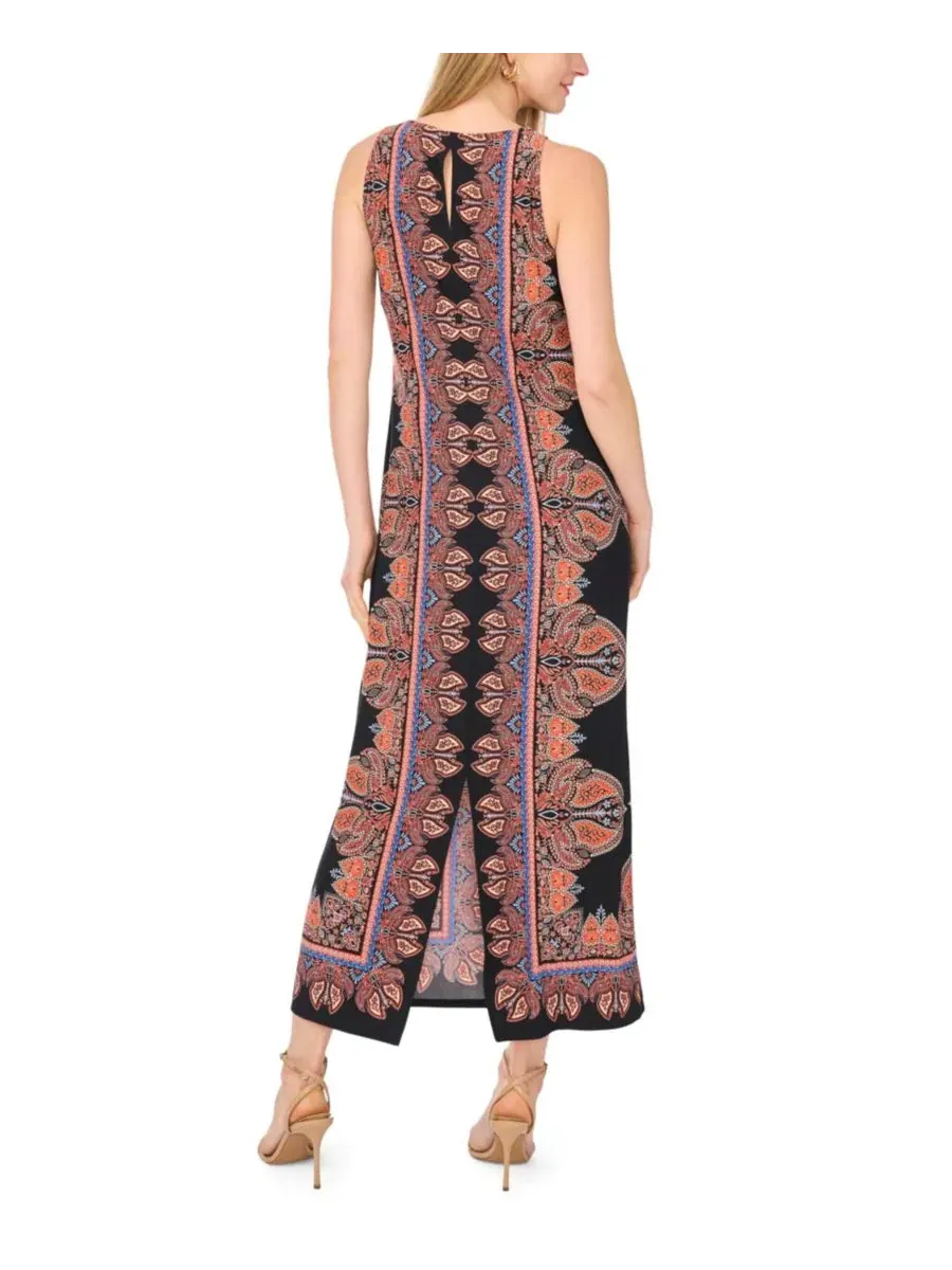 Платье-миди без рукавов с принтом, модель Printed Sleeveless Crewneck Midi Dress Vince Camuto — изображение 3 из 3, красный