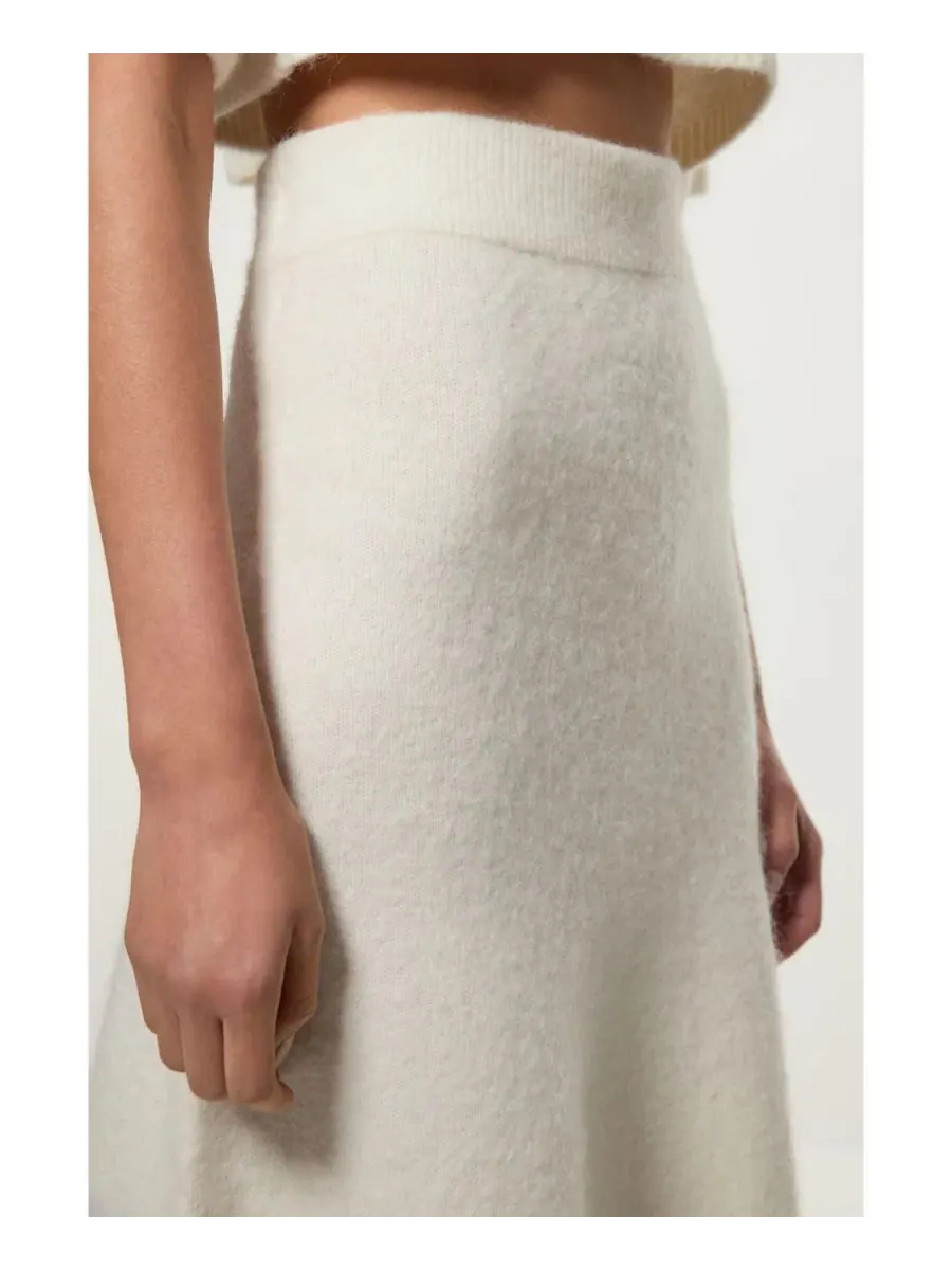 Юбка трикотажная Alpaca Wool Fluffy Full Knit Karen Millen — изображение 8 из 8, белый