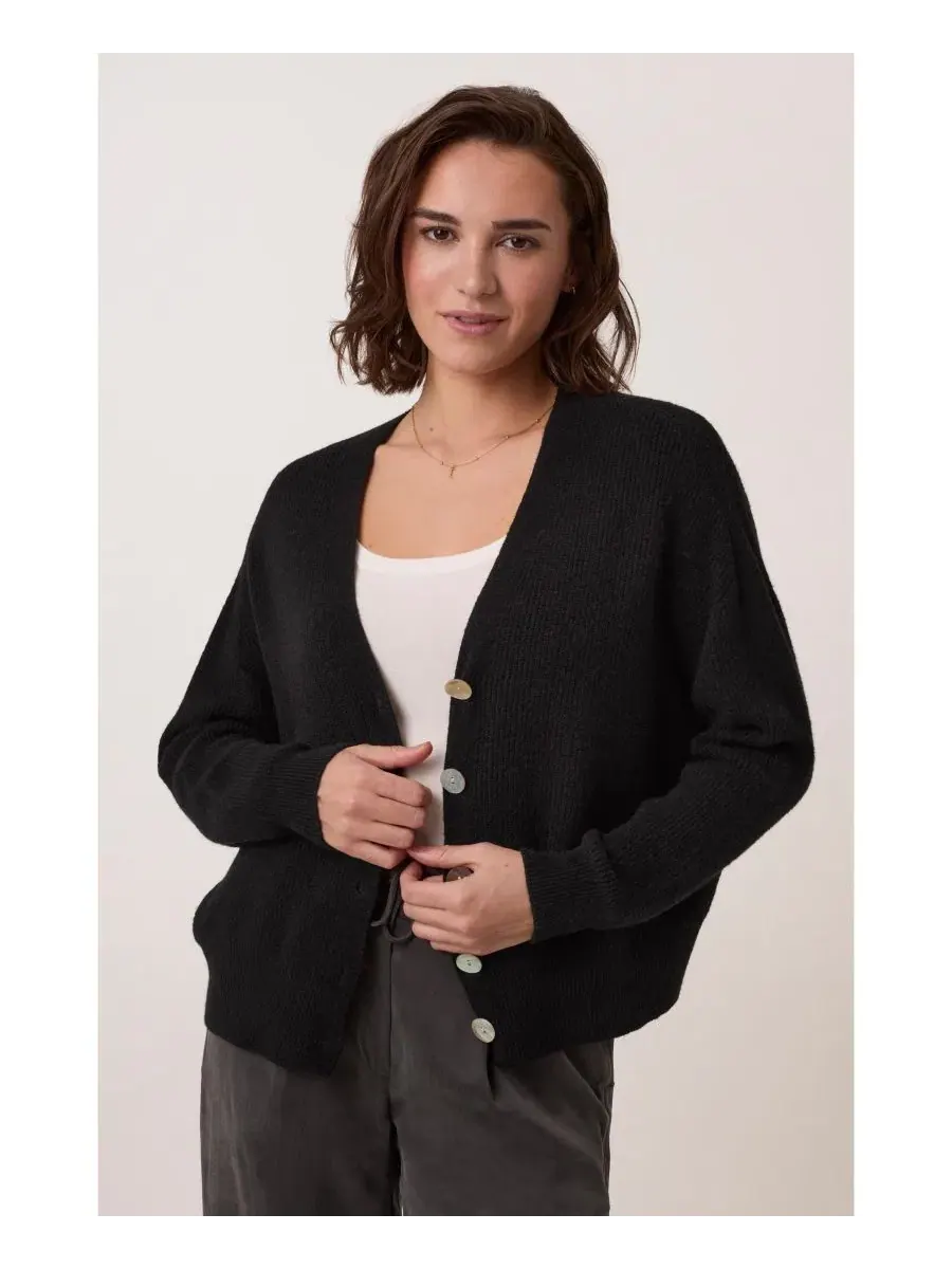 Кардиган свободного кроя с v-образным вырезом, с длинным рукавом, Slouchy Ribbed V-Neck Celtic & Co. — изображение 1 из 7