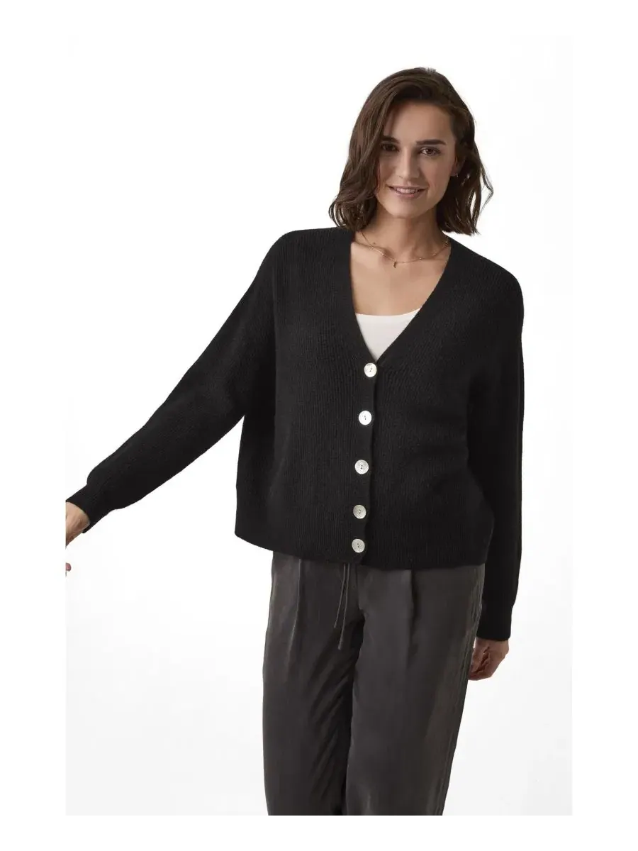 Кардиган свободного кроя с v-образным вырезом, с длинным рукавом, Slouchy Ribbed V-Neck Celtic & Co. — изображение 2 из 7