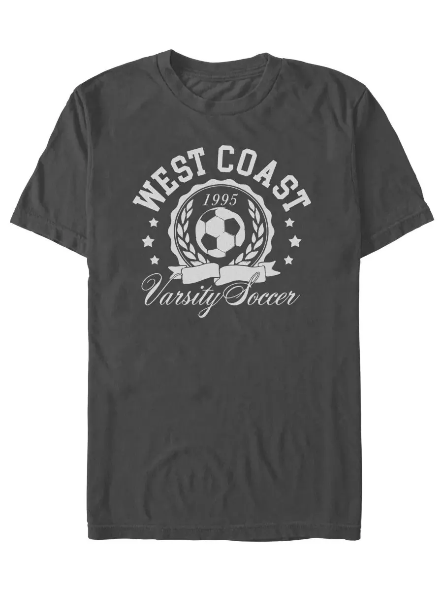 Футболка с коротким рукавом и принтом West Coast Soccer Fifth Sun — изображение 1 из 3, темно-серый
