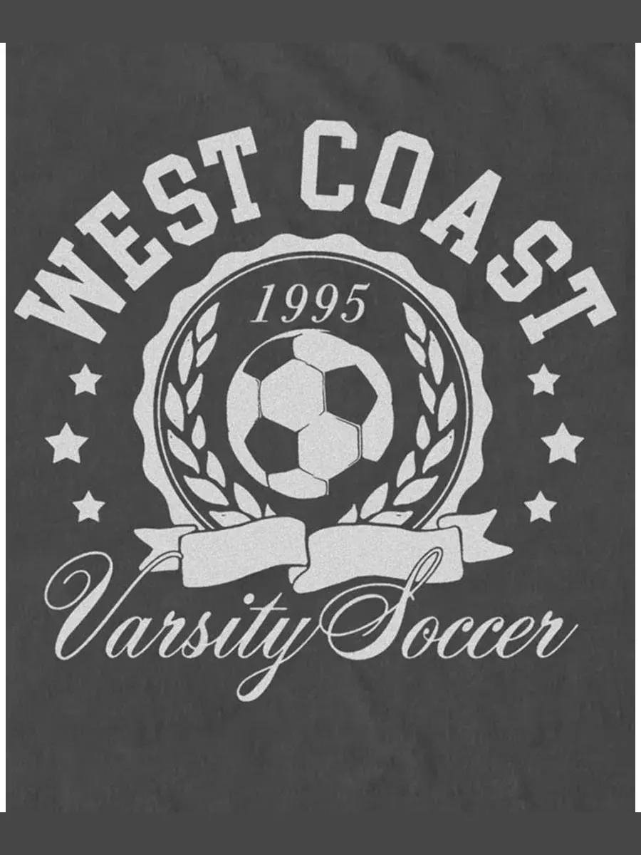 Футболка с коротким рукавом и принтом West Coast Soccer Fifth Sun — изображение 3 из 3, темно-серый