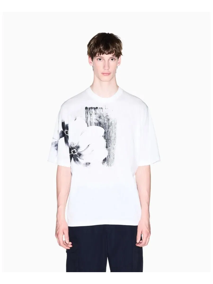 Футболка с принтом Exposed Flower A|X Armani Exchange — изображение 1 из 6, белый