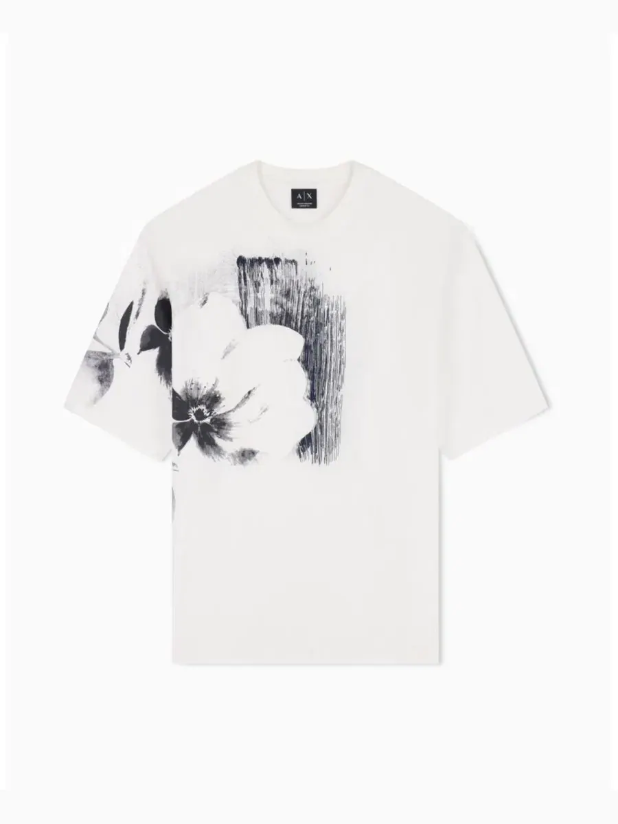 Футболка с принтом Exposed Flower A|X Armani Exchange — изображение 2 из 6, белый
