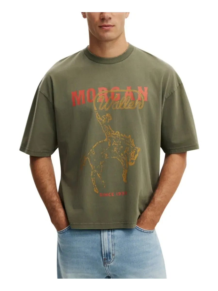 Футболка с принтом Timeless Music COTTON ON — изображение 1 из 3, зеленый