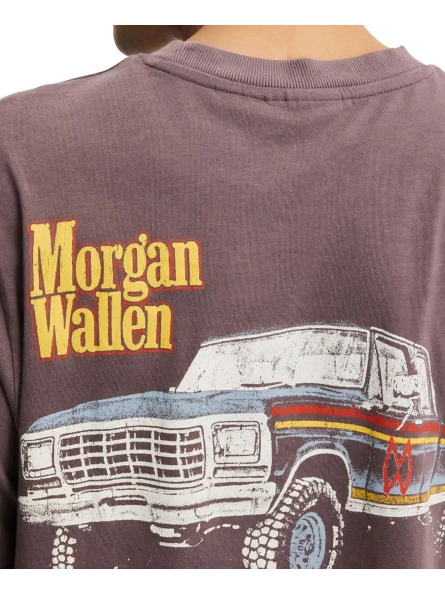 Футболка cropped с принтом Timeless Music COTTON ON, Dark Oak / Morgan Wallen - Pick Up Tr — изображение 3 из 4
