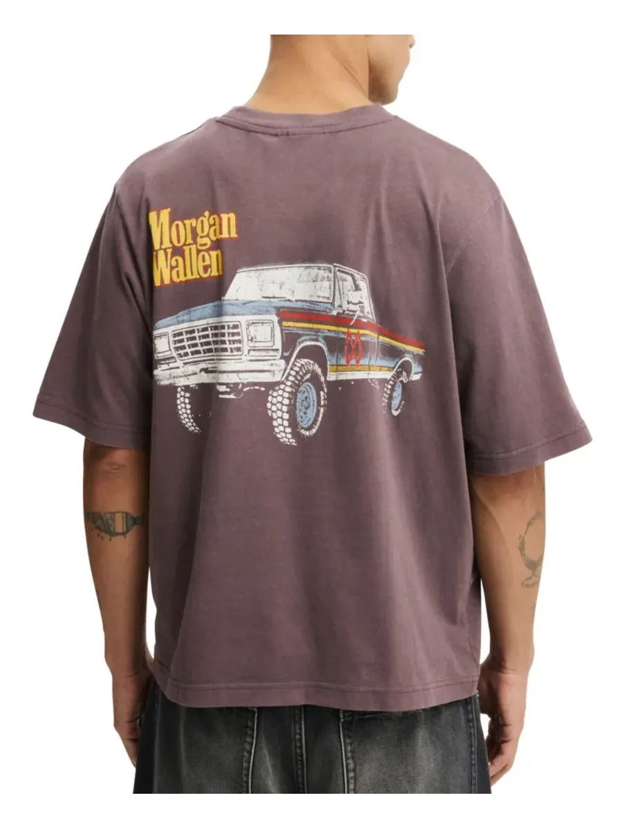 Футболка cropped с принтом Timeless Music COTTON ON, Dark Oak / Morgan Wallen - Pick Up Tr — изображение 4 из 4