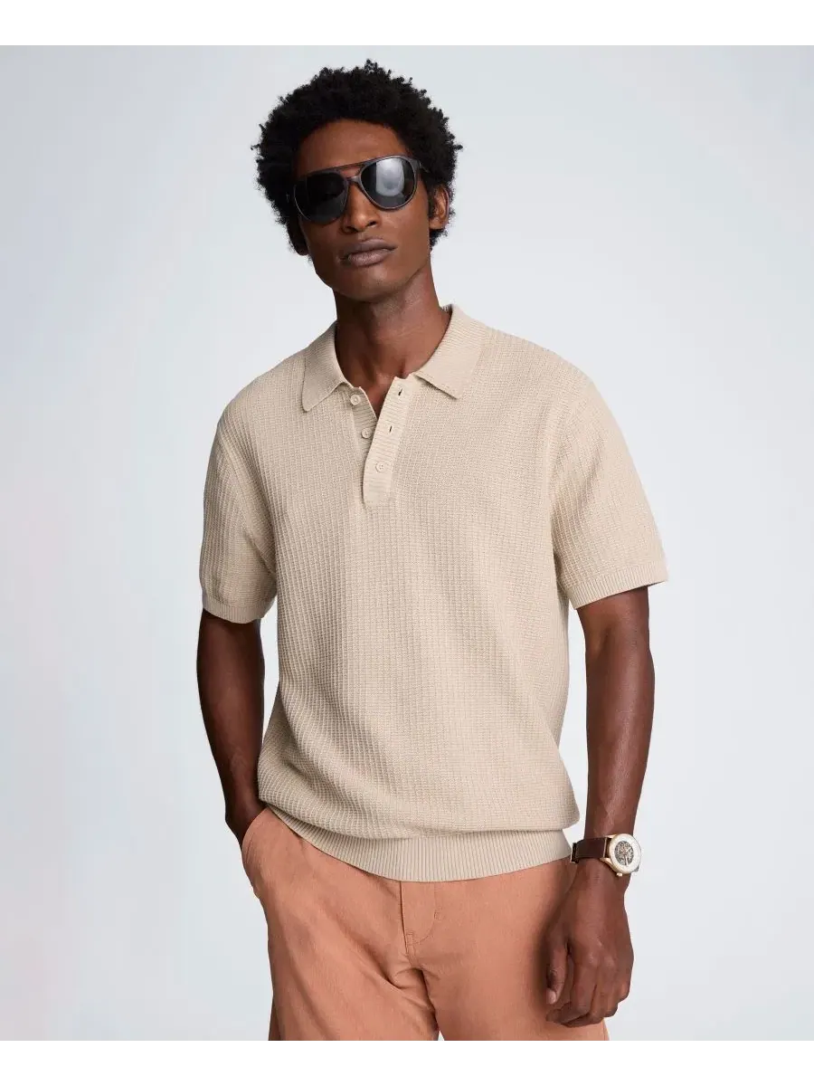 Мужской поло приталенного кроя Kenneth Cole — изображение 1 из 4, бежевый