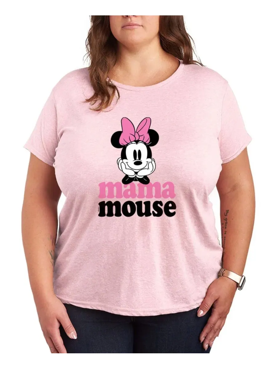 Футболка с коротким рукавом и принтом Disney «Мама Маус Минни» больших размеров Hybrid Apparel — изображение 1 из 3, розовый