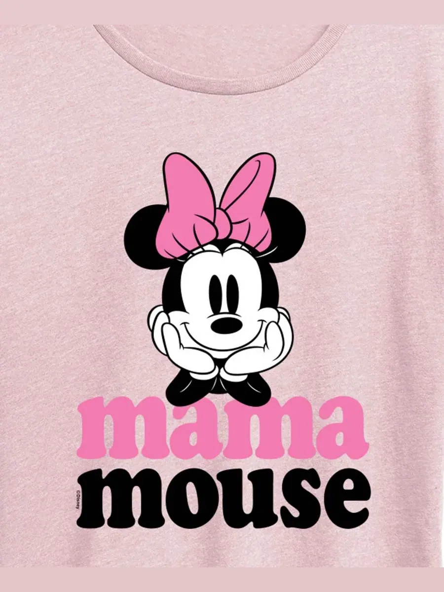 Футболка с коротким рукавом и принтом Disney «Мама Маус Минни» больших размеров Hybrid Apparel — изображение 2 из 3, розовый