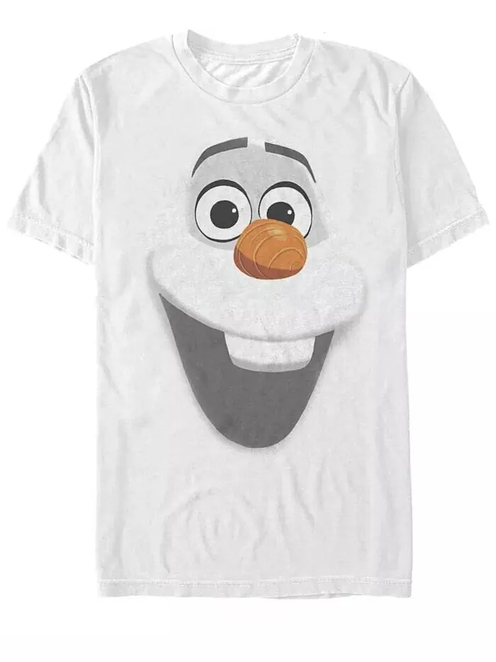 Мужской костюм Disney Frozen Olaf Big Face, футболка с коротким рукавом, футболка с коротким — изображение 1 из 1, белый