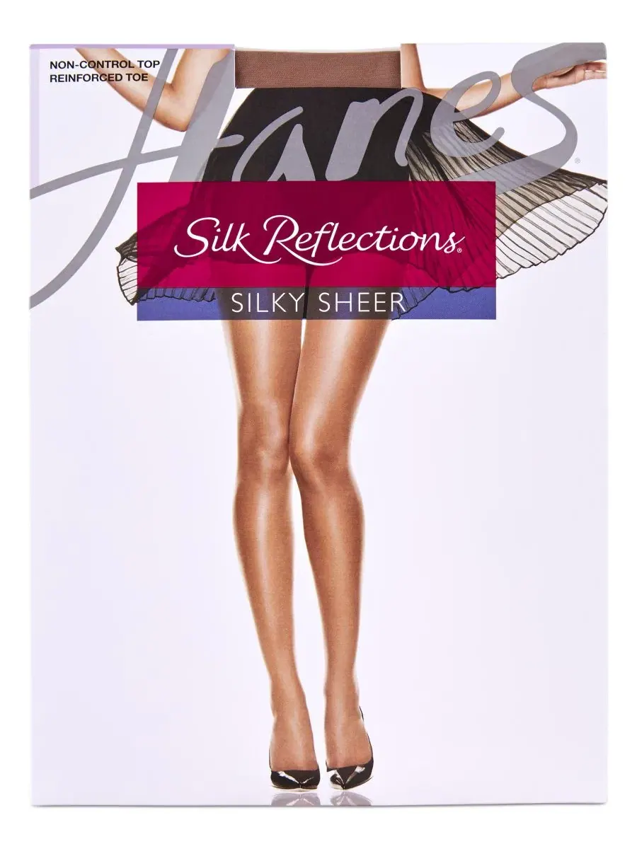 Чулки женские с усиленным мыском Silk Reflections Sheer Toe 720 Hanes, Little Color — изображение 2 из 4